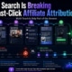 AI search disrupting last-click affiliate attribution, with affiliate dashboards, partner touchpoints, and multi-touch attribution paths.
